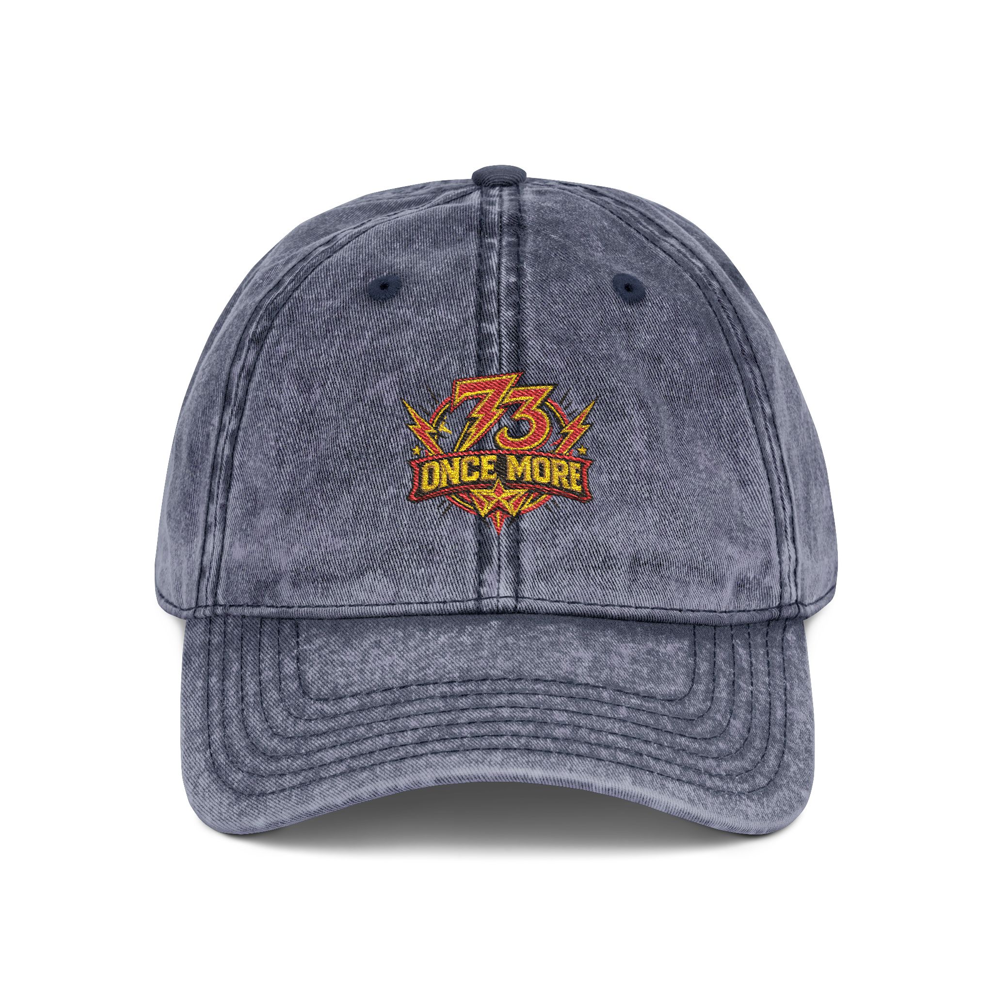 Vintage Embroidered '73 Once More' Distressed Cap - Image 9
